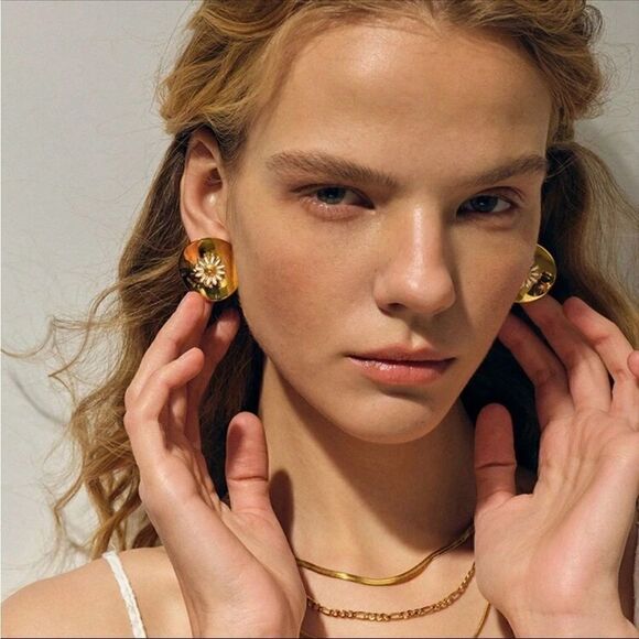 Flower statement earrings M311 - Picture 1 of 4